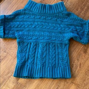 Short sleeve teal sweater